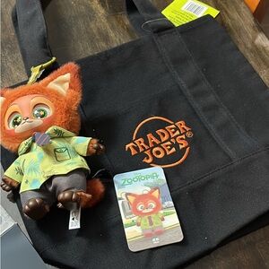 Trader Joe's Black Tote Bag with Zootopia Plush authentic